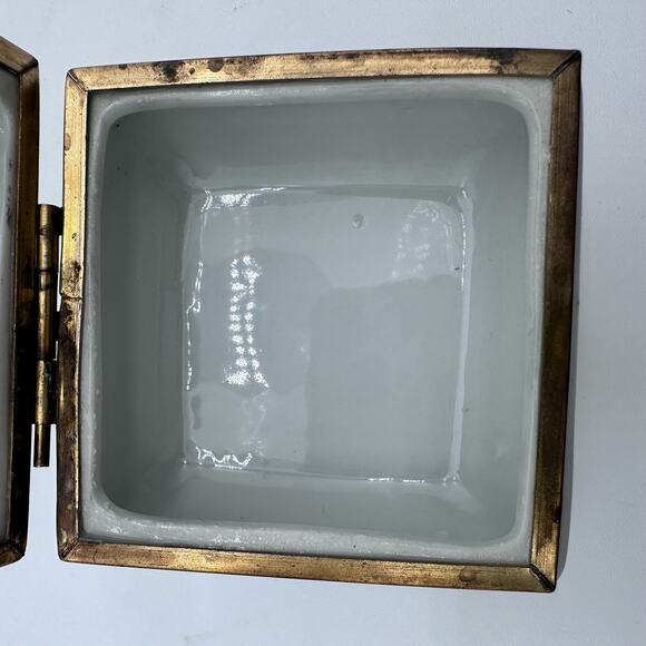 VTG Kalk German Golded Flower Porcelain Trinket Handmade Box C1955 Footed *READ - Picture 3 of 16